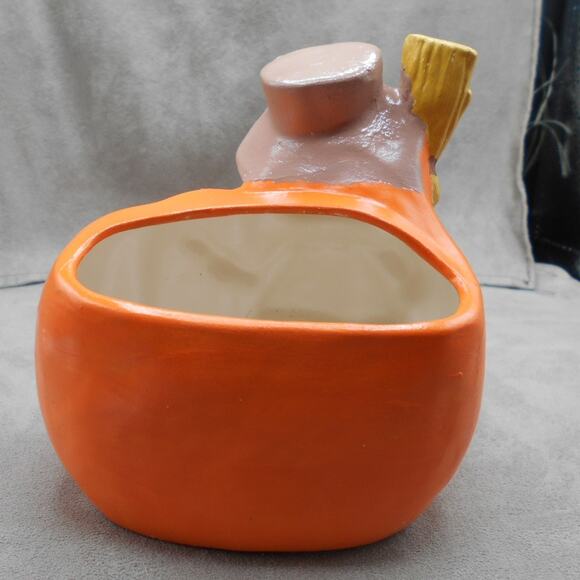 Vintage Halloween Ceramic Scarecrow w/Pumpkin Planter 5.5" - Picture 6 of 8